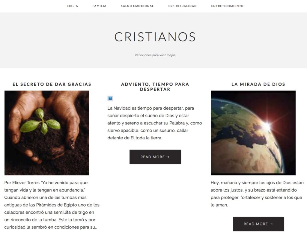 Captura de pantalla de la web cristianos.com