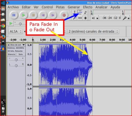 Cómo editar un podcast en audacity el Fade in y el Fade out